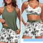 Women's 3-Piece Swimsuit Tankini Set with Shorts