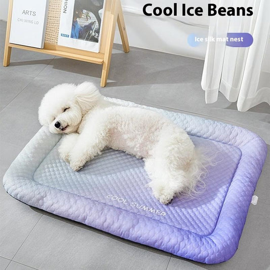 ⏰LAST DAY SALE ONLY￡9.99!!❄Pet Cooling Mat for Dogs & Cats 🐾 Naturally Cool Ice-Silk Pad • Breathable, Washable & Soft 🌿 For Floors, Sofas & Car Travel ☀️🐶🐱UK