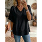Women's V-Neck Casual Short Sleeve Top