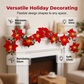 🎁🎄Christmas Sale 50% OFF!😍 Poinsettia Flower String Lights – 2M Warm LED Garland with Red Flowers & Holly Leaves
