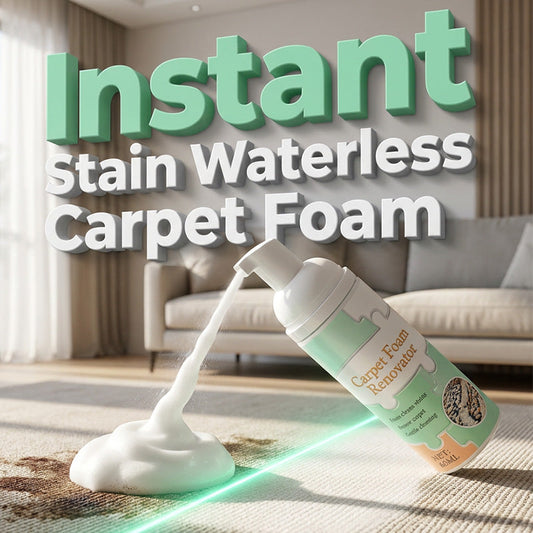 🧹🔥LIMITED TIME 50% OFF! Waterless Carpet Foam Stain Remover, No-Rinse Fabric Cleaning Foam with Free Cleaning Towel for Carpet, Sofa, Mattress, Car Upholstery