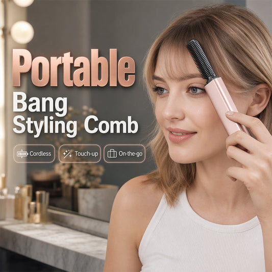 💁LIMITED OFFER 50% OFF! Portable Wireless Mini Bang Styling Comb, Cordless Rechargeable Hair Straightener Brush for Fluffy Voluminous Hairstyle