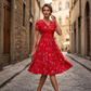 🏖️Summer Hot Sale 51% Off!💃✨Women's V-Neck Floral Print Dress with Twist Waist