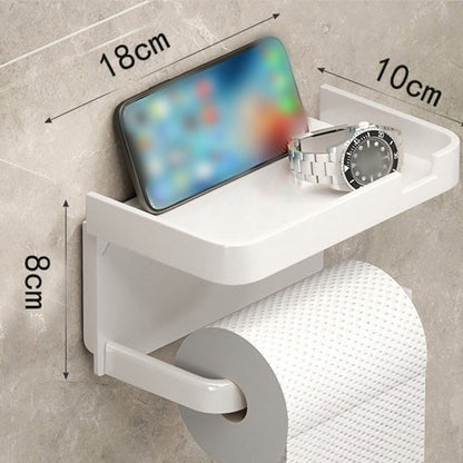 🧻📦 Wall-Mounted Toilet Paper Holder with Storage Shelf