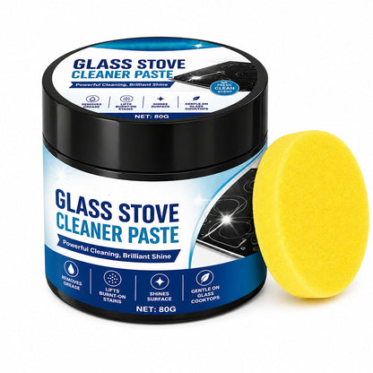 🔥HOT SALE 50%OFF🔥Glass Stove Cleaner Paste 80g with Sponge Burnt Stain Remover