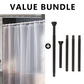 Waterproof Shower Curtain with Bottom Magnets & Hooks