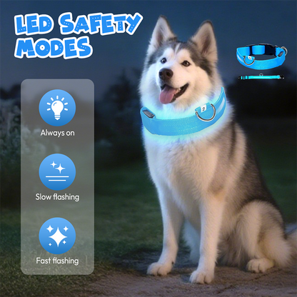 🎁🏆 Last Day Special Price £ 7.98!🧊🧽Adjustable LED Dog Collar for Dog Safety