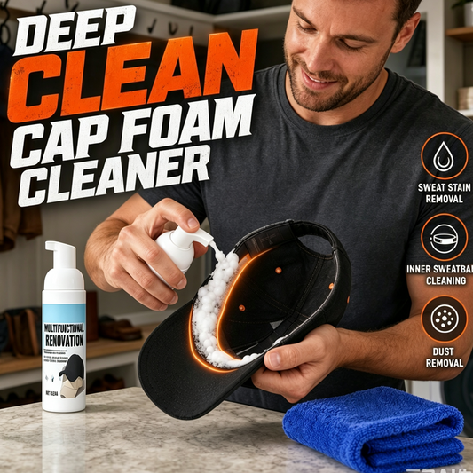 🥳2026 HOT SALE🥳💞50K+ SOLD!🚗🏠 50% OFF! No‑Rinse Baseball Cap Foam Cleaner
