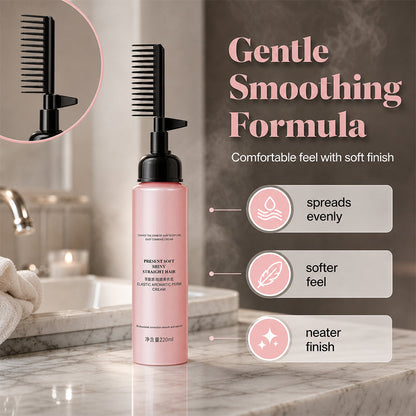 💇‍♀️ Hair Straightening Cream with Built-in Comb – Easy Smoothing Styling Tool for Sleek, Manageable Hair at Home