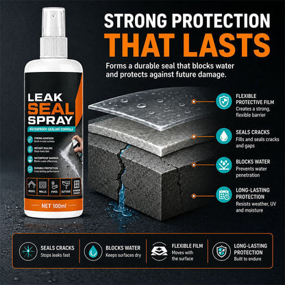 🏆 Last Day Special Price £13.99! 🎁Portable Instant Leak Sealant Spray, Strong Adhesion Waterproof Sealing Spray