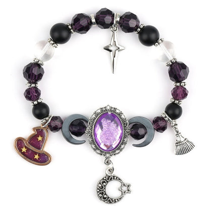Gothic Purple Rhinestone Halloween Bracelet