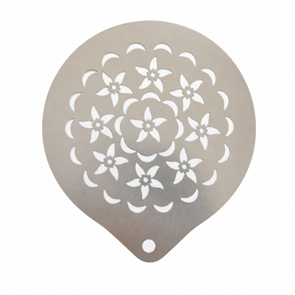 ☕✨ Stainless Steel Latte Art Stencil – Easy Barista-Style Coffee Patterns