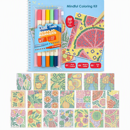 🎯Easy Dot Letter Painting Kit – Mindful Colour Matching Art Set with Dual-Tone Acrylic Markers